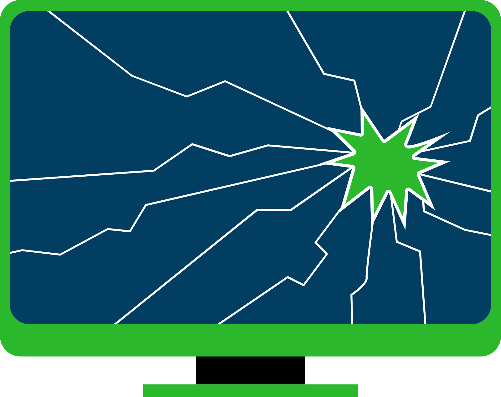 Ícone de tela quebrada